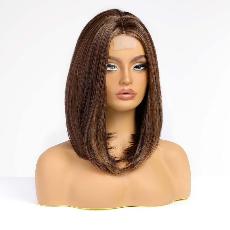 Chaya-DWY Lace Front Natural Jewish Wig Bob Straight Synthetic Wig 7 Shades 14 Inch