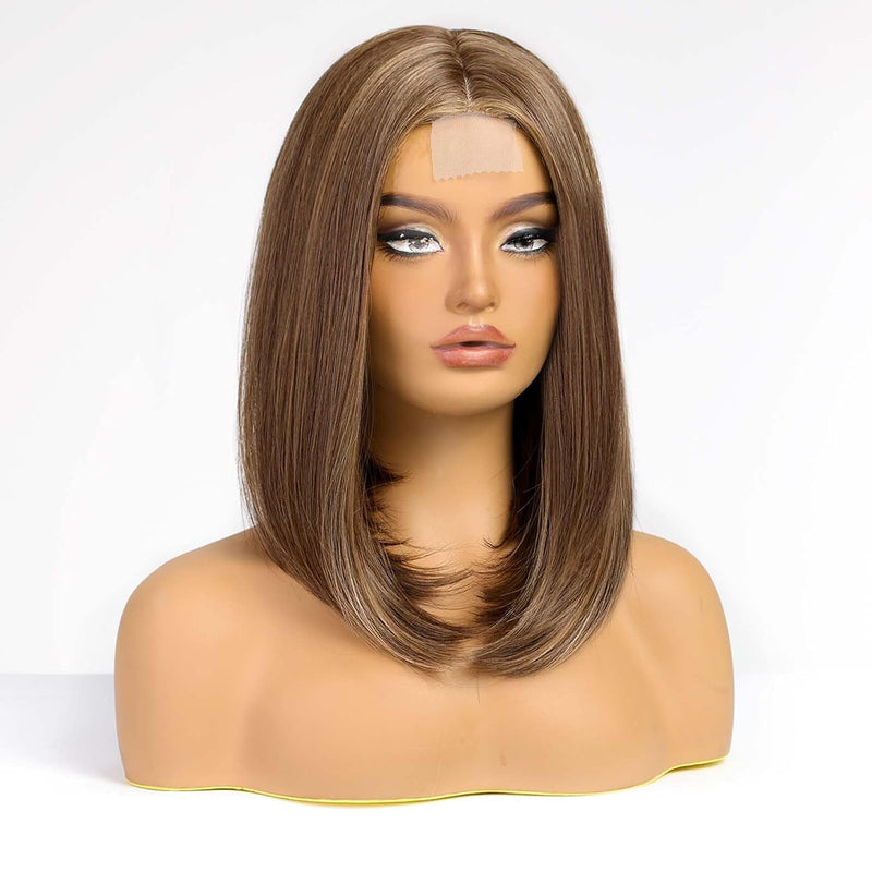 Chaya-DWY Lace Front Natural Jewish Wig Bob Straight Synthetic Wig 7 Shades 14 Inch