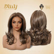 Myra-DWY 13×3  Lace Front Free Part Mid-Length Brown wtih Highlights Glueless Synthetic Wig
