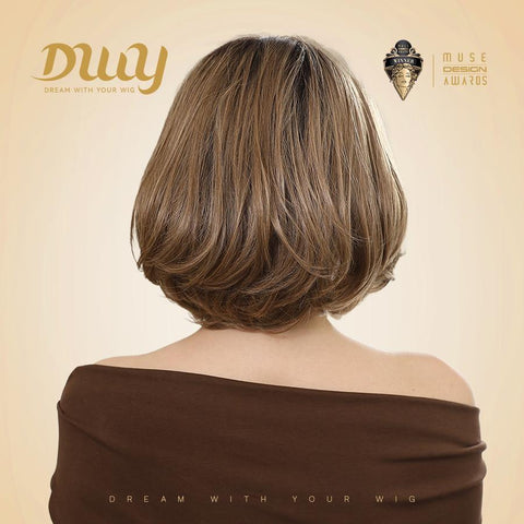 Quinn C-DWY Mono Lace Front Free Part Short Curly Caramel without Bangs Glueless Synthetic Wig