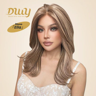 Ella-DWY Glueless Synthetic Wig for Women - Shoulder-Length Curly Ends with Free Parting