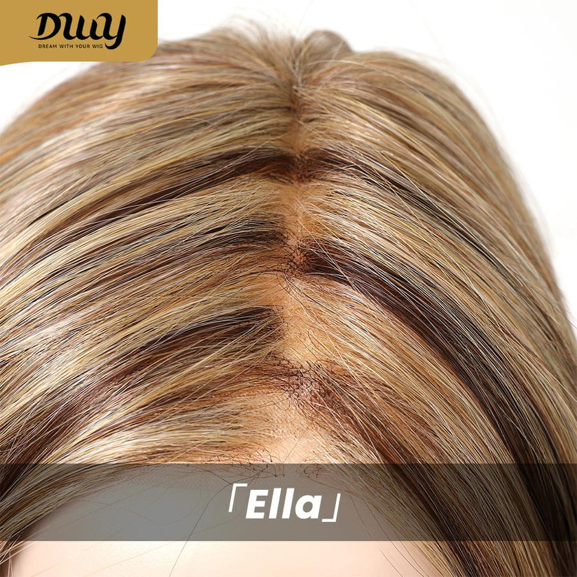 Ella-DWY Glueless Synthetic Wig for Women - Shoulder-Length Curly Ends with Free Parting