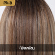 Bonia-DWY Long Curly MiraScalp Ombre Blonde With Bangs Dark Roots Glueless Synthetic Wig