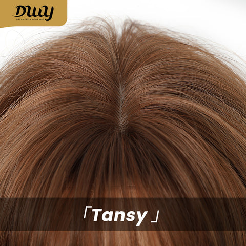 Tansy-DWY Machine Made Light Brown Long Wavy Glueless Synthetic Wig