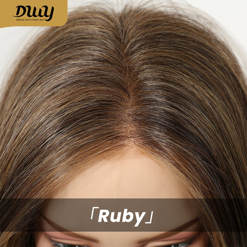 Pre Order! Ruby-DWY Mono Lace Front Free Part Mid-Length Silky Straight 20 Inches Hazelnut Glueless Synthetic Wig