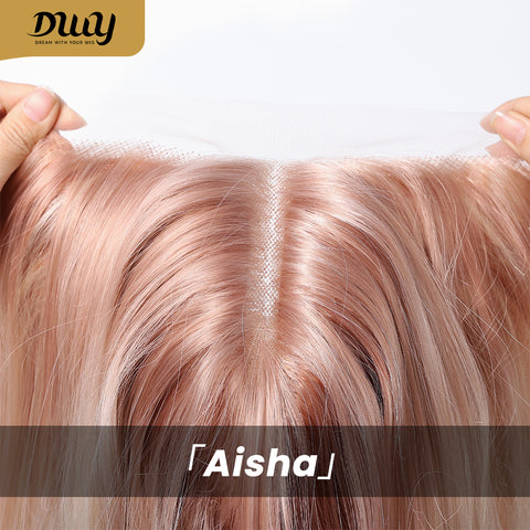 DWY Lace front 24 Inch tender pink white long straight wig for women DWY-BL11019-1