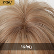 Cici-DWY MiraScalp Short-length Bob Hair Light Brown with Blonde Highlights Glueless Synthetic Wig