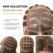 Freya-DWY NEW Step Go Lace Free Part Mid-Length Layered Brown Highlighted Glueless Mixed Japanese Fiber Wig