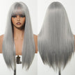 Skylar-DWY Long Straight Sliver Synthetic Wigs With Bangs