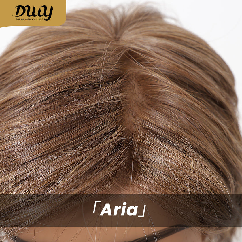 (Us Only)Aria-DWY Mono Lace Front Free Part Brown Short Pixie Synthetic Wig