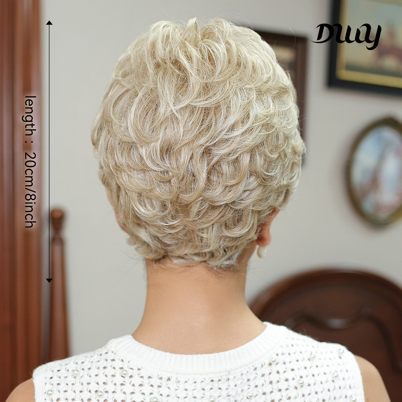 Audrey-DWY Mono Lace Front Free Part Blonde Pixie Synthetic Wig