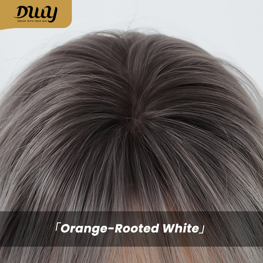 Orange-DWY 24-Inch MiraScalp Long-Length Straight Layer-Cuts Wig