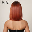 Olivia-DWY Rooted Orange Straight Synthetic Wigs With Bangs