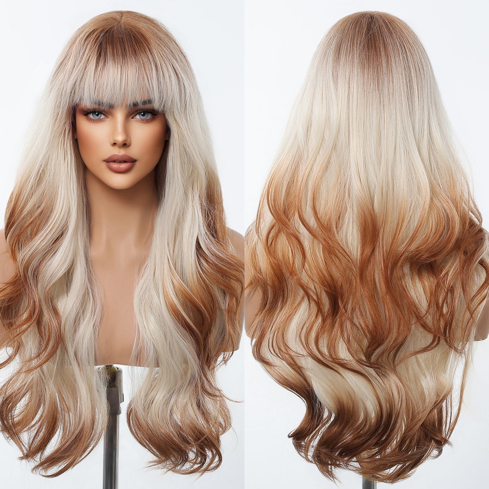 DWY 26 Inches Beach Wave Mixed Color Synthetic Wig
