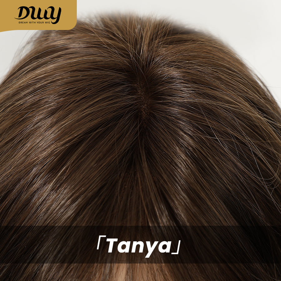 Tanya-DWY Mono Lace Front Brown Free Part Mid-Length Synthetic Wig