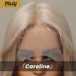 Caroline-DWY Lace Front Middle Part Long Wavy Light Blonde Glueless Synthetic Wig for Women 26 Inches