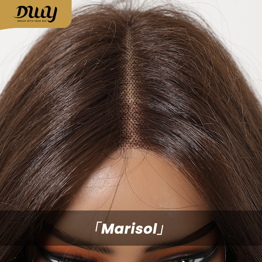 Marisol - DWY Pre-cut U part Diamond Lace Long-length Lace Milk Tea Blonde Curly Hair Glueless Synthetic Wigs for Women 26 Inch