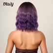 Amelia-DWY Ombre Purple Curly Wig With Bangs
