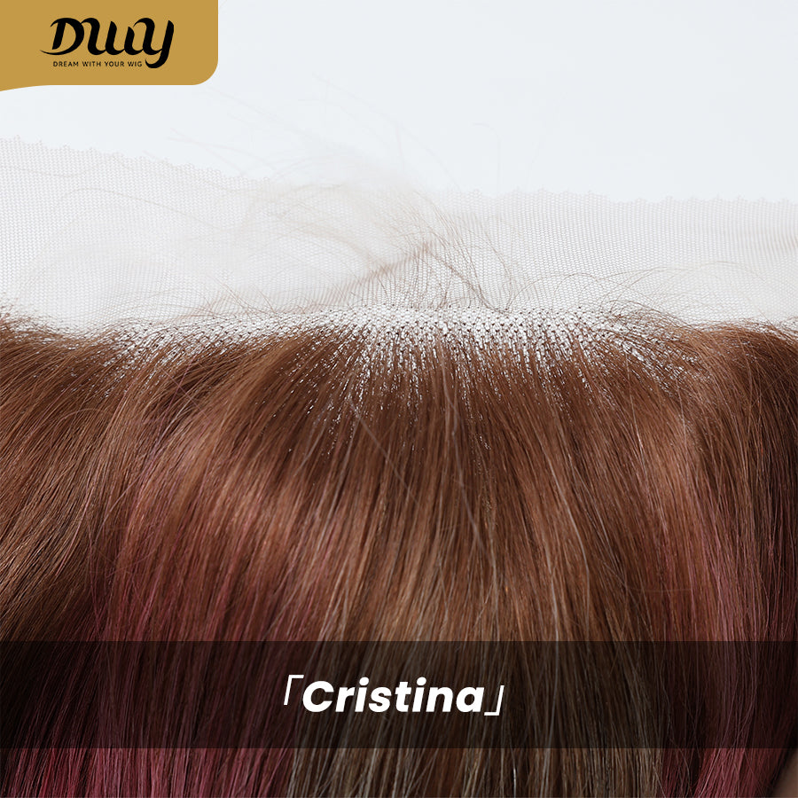 Cristina C- DWY Human Hair Pre Plucked Long-Length Hair 13*6 Natural Textured Hair Invisible HD Lace Frontal Wigs for Women 24 Inches