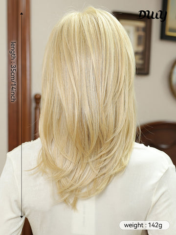 DWY-Mono Top Synthetic Lace Front Wig for Women Short Hair blonde