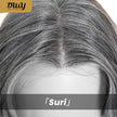 Suri-DWY Mono SkinWeft Free Part Short Curly White Gray Glueless Synthetic Wig