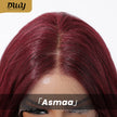 Asmaa-DWY Lace Front 13×6 Burgundy Curly Free Part Synthetic Wig