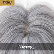 Darcy-DWY Machine Made Long-length Body Wave Grey with White Highlights Large Area Glueless Synthetic Wig for Women 24 Inches