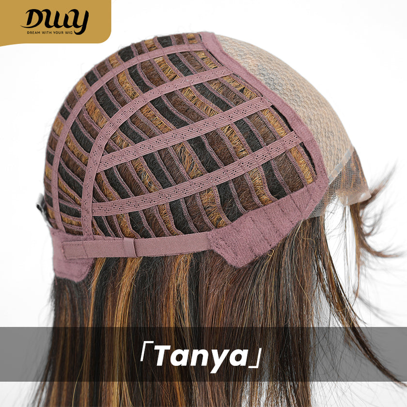 Tanya-DWY Mono Lace Front Free Part Short Natural Wavy Glueless Synthetic Wig