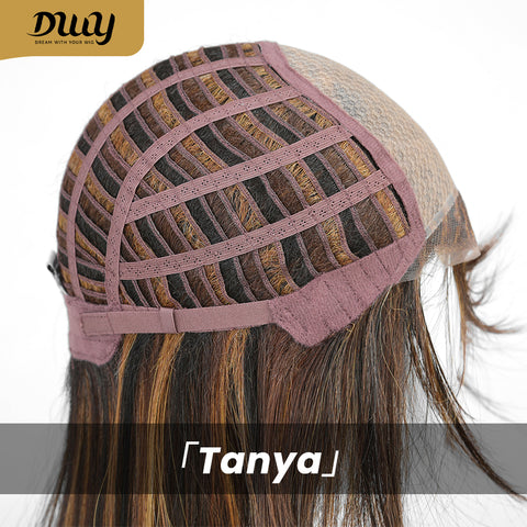 Tanya-DWY Mono Lace Front Free Part Short Natural Wavy Glueless Synthetic Wig