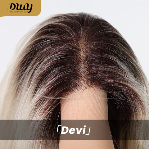 DWY Devi-DWY 13x6 Lace Front Free Part Mid-Length Straight Blonde Glueless Synthetic Wig