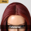 Victoria-DWY Lace Front Middle Part Burgundy Tresses Curly Synthetic Wig