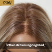 Ethel-DWY 13x6 Filter Lace Front Free Part Long Length Straight Brown with Highlights Glueless Synthetic Wig