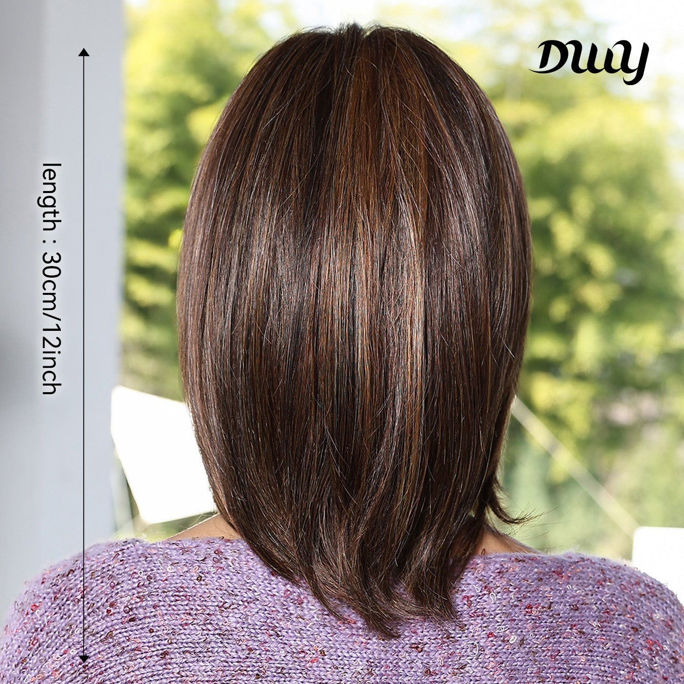 Madeline-DWY Mono Lace Front Free Part Brown Short Synthetic Wig