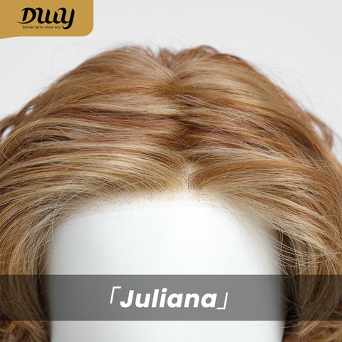 DWY Julian-DWY Mono Lace Front Free Part Short Curly Light Brown with Highlights Glueless Synthetic Wig