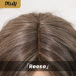 Reese C-DWY Mid-Length Curly Ombre Blonde with Highlights Glueless Synthetic Wig