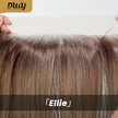Ellie C-DWY 13×6 Lace Front Free Part Mid-Length Straight Rooted Ash Blonde Glueless Synthetic Wig for Women 16 Inches
