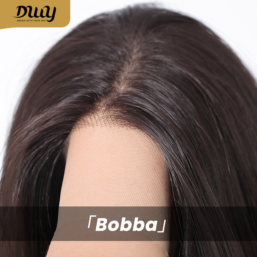 Bobba-DWY Free Part 13×6 Black Curly Tresses Synthetic Wig