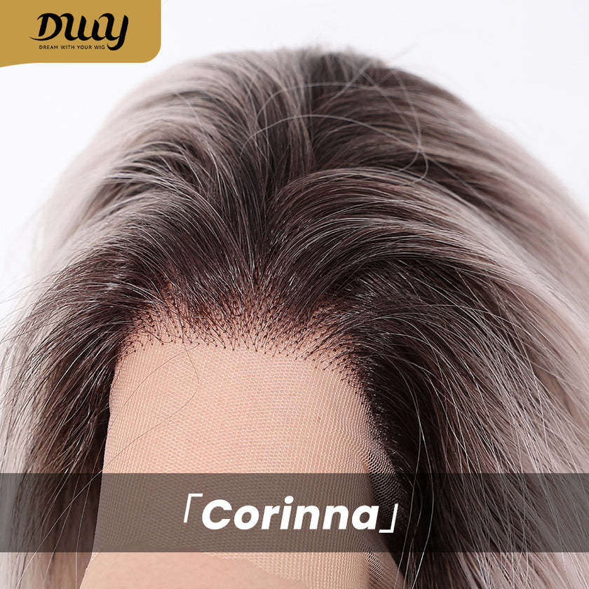 Corinna C-DWY Long Curly Blonde 13×4 Free Part Dark Roots Wig