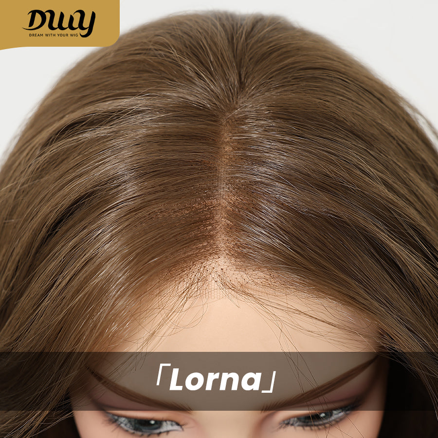 Willa- NEW! DWY Pre-cut U part Diamond Lace Long-length Lace Icy Bronde Highlighted Layer-cut Curly Hair Glueless Synthetic Wigs for Women 22 Inch