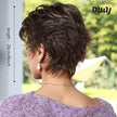 Kinsley-DWY Mono Lace Front Free Part Brown Short Pixie Synthetic Wig