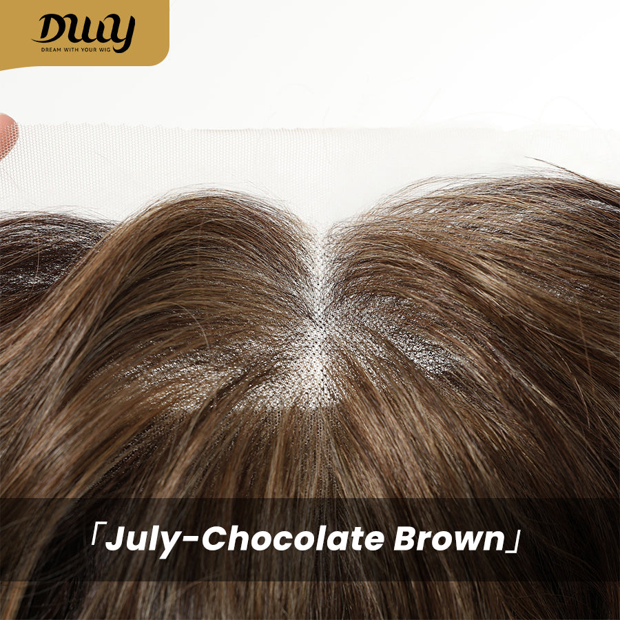 July-NEW! DWY 13×6 Free Part Lace Front Long-Length Curly Ombre Brown with Highlights Glueless Synthetic Wig