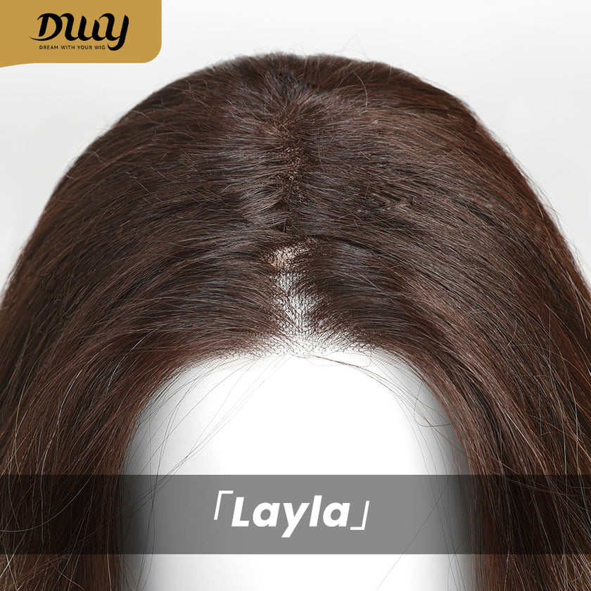 Layla H-DWY Mono Lace Front Free Part Long Wavy Ombre Blonde Glueless Synthetic Wig for Women 24 Inches
