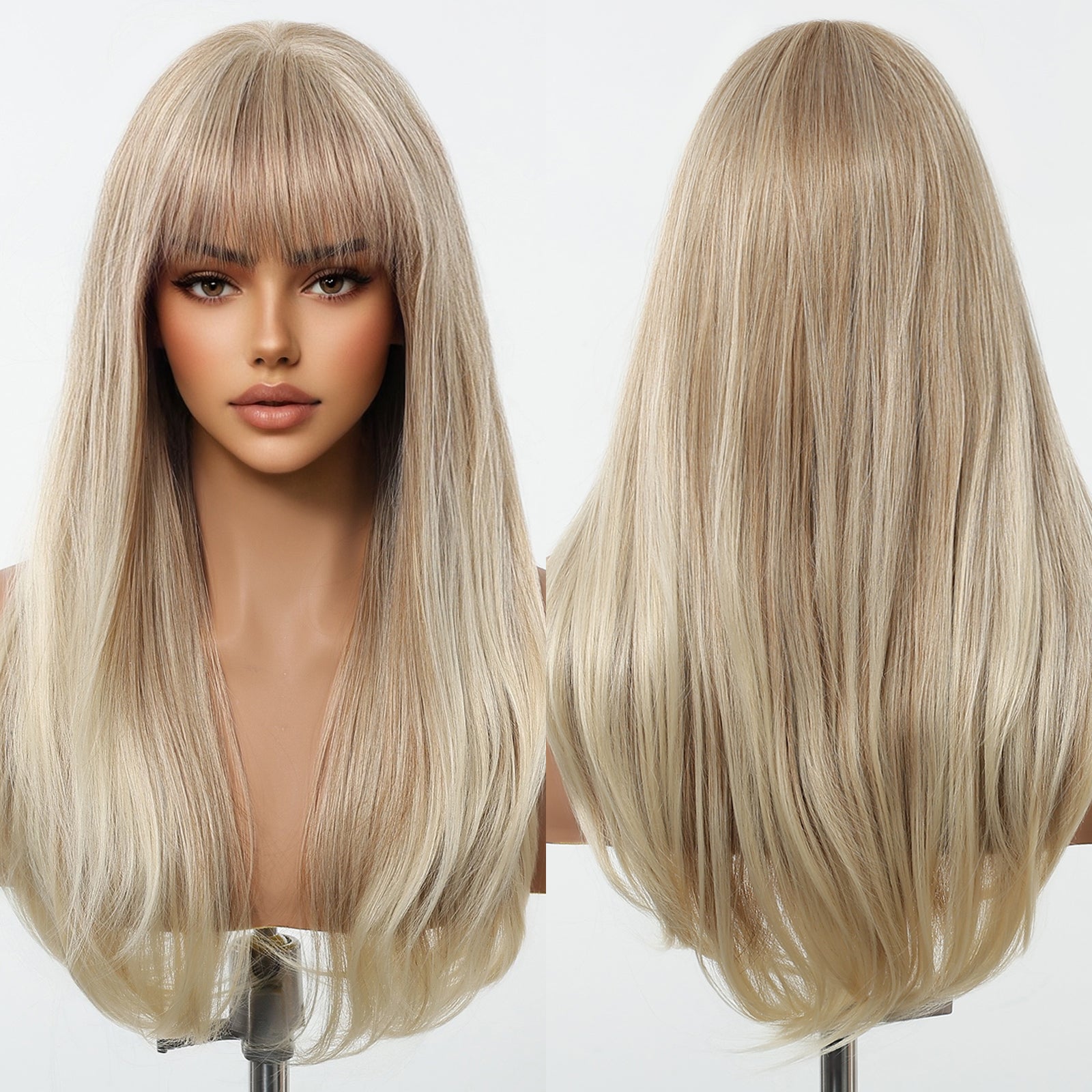 Jude-DWY Long Straight MiraScalp Sliky Glueless Synthetic Wig