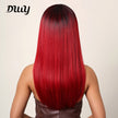 22 Inch red Long straight wigs with bangs wigs for Women for Daily WL1084-2