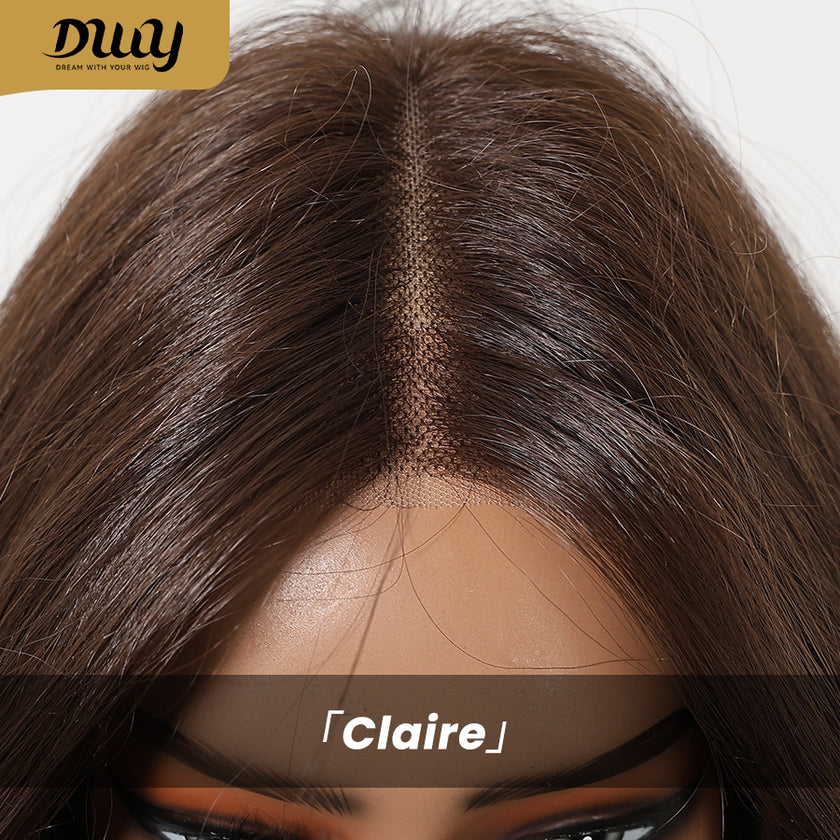 Claire NEW! DWY Pre cut U part Diamond Lace Long length Dark Brown Retro Water Waves Hair Glueless Synthetic Wigs for Women 24 Inches