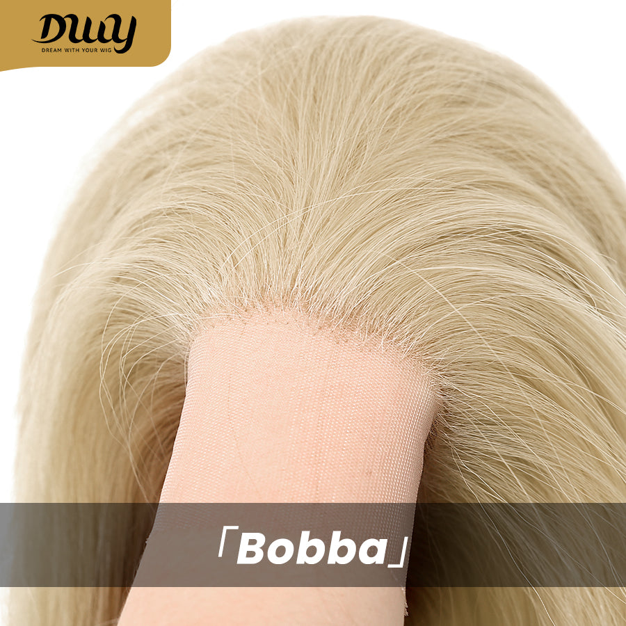 Bobba-DWY Free Part 13×6 Black Curly Tresses Synthetic Wig