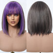 DWY Purple and Grey Natural Bob-Synthetic Wig