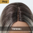 Teresa-DWY Lace Front T-Part Rooted Brown Blonde Long Wavy Synthetic Wigs