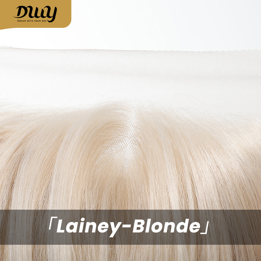 Lainey H-NEW COLOR DWY 13×4 Free Parting Hand -Tied Top Middle Length Light Brown with Highlights  Glueless Synthetic Wig
