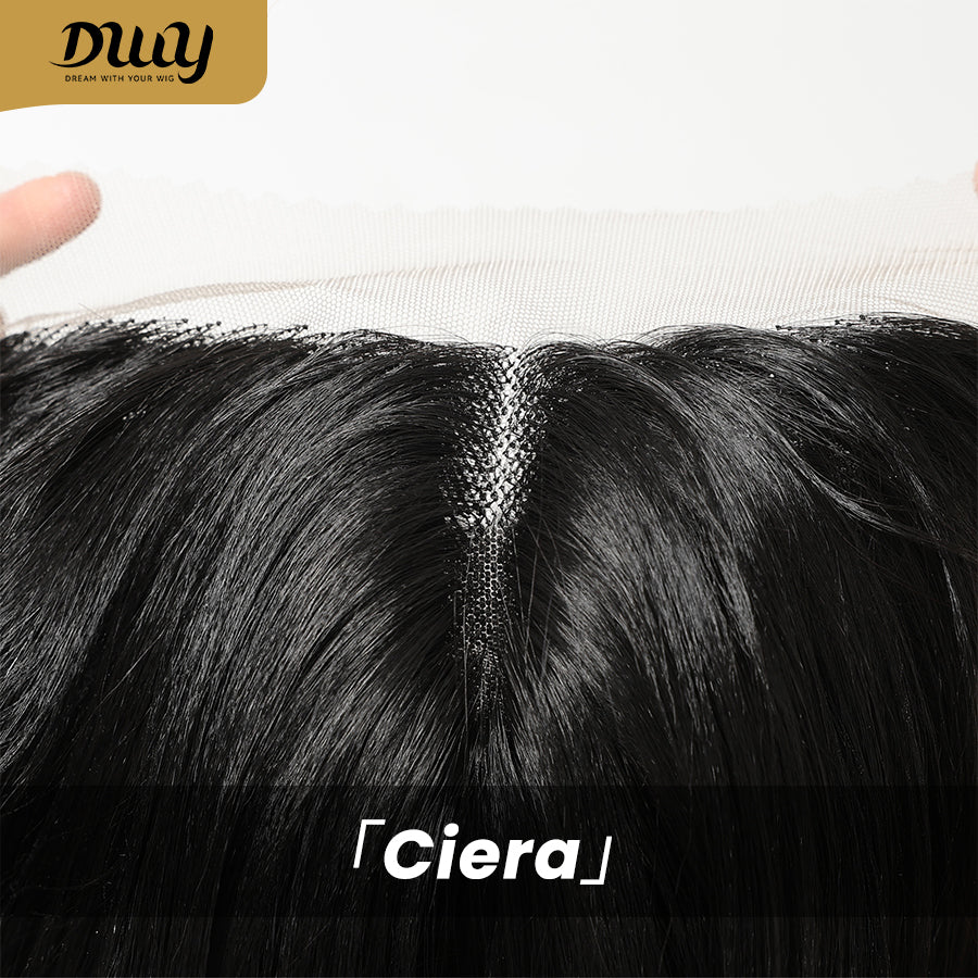 Ciera H-DWY Lace Front Middle Part Long Wavy Brown Glueless Synthetic Wig